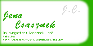 jeno csasznek business card