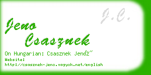 jeno csasznek business card